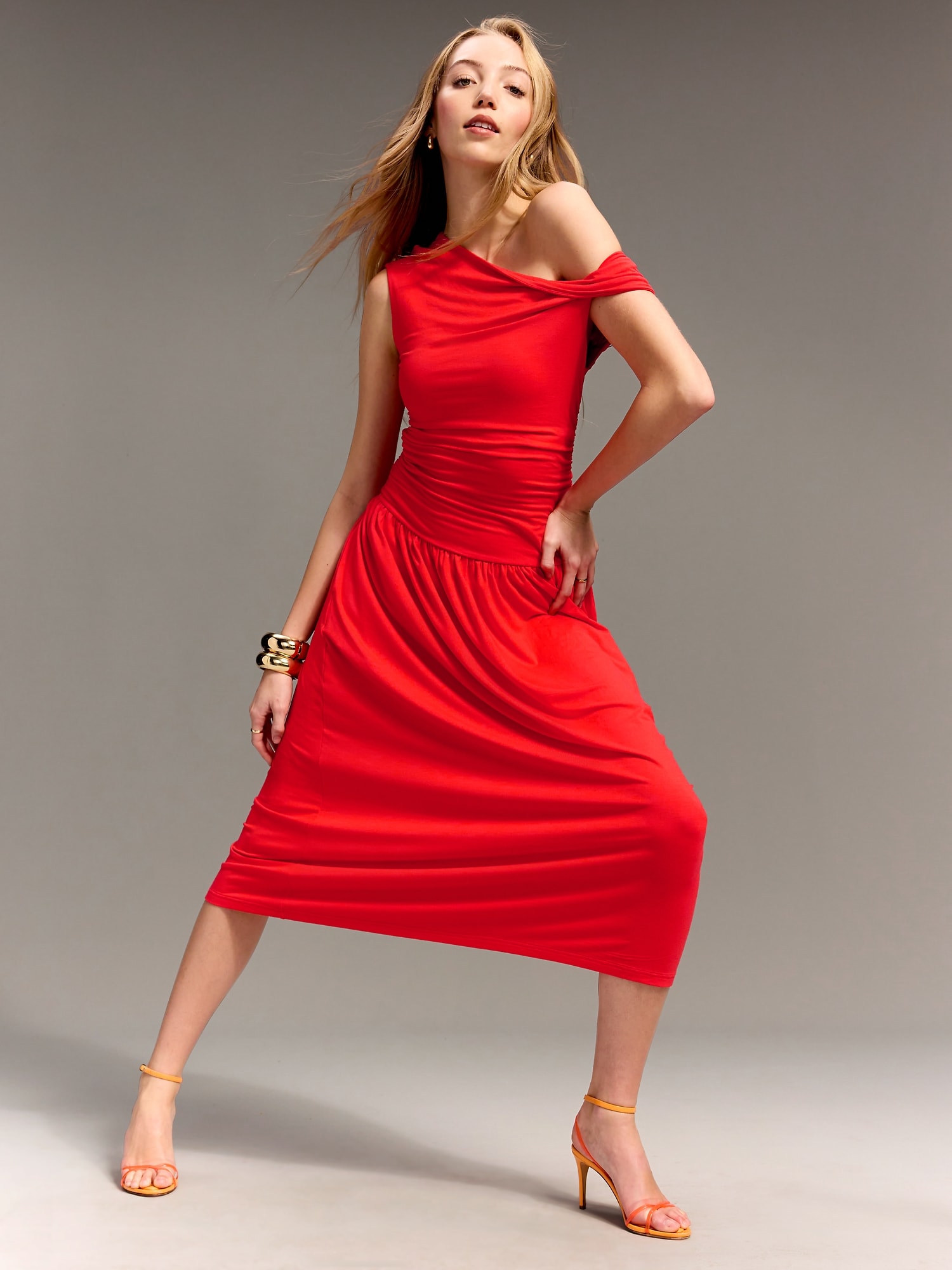 Old Navy x Christopher John Rogers One-Shoulder Maxi Dress