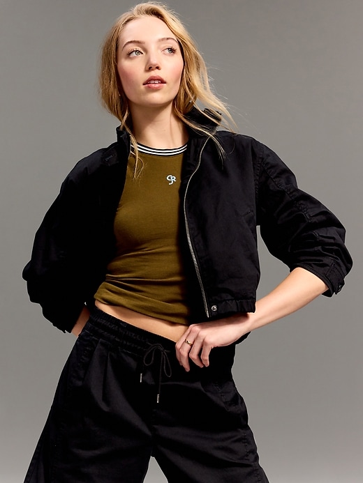 Image number 1 showing, Old Navy x Christopher John Rogers Mock-Neck Bomber Jacket