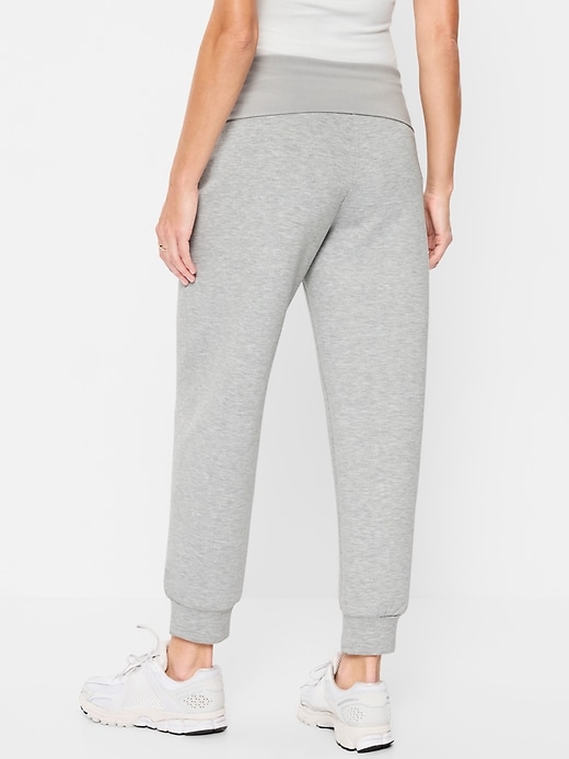 Image number 2 showing, Maternity Bounce Fleece Rollover-Waist Jogger Sweatpants
