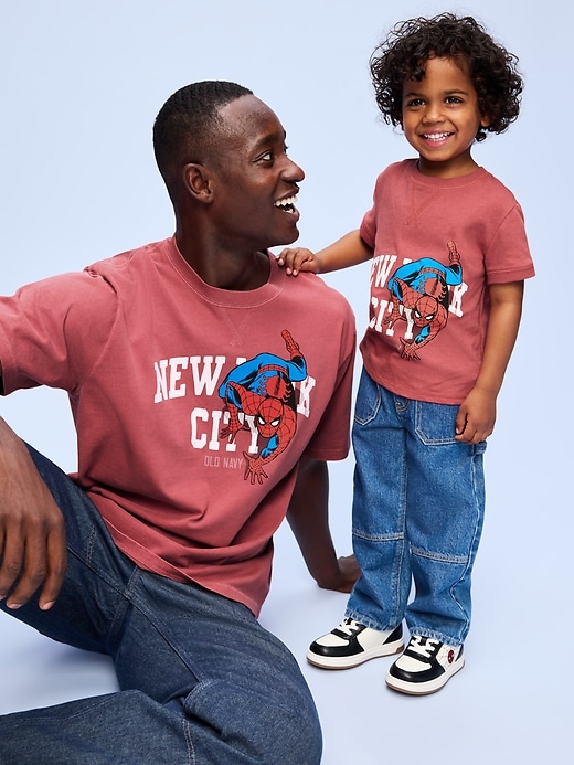 Image number 2 showing, Old Navy x Marvel Spider-Man Boxy Heavyweight Graphic T-Shirt for Men