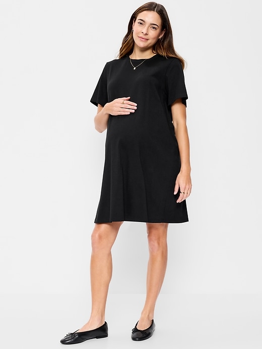 Image number 1 showing, Maternity Vintage Crew-Neck Mini T-Shirt Dress