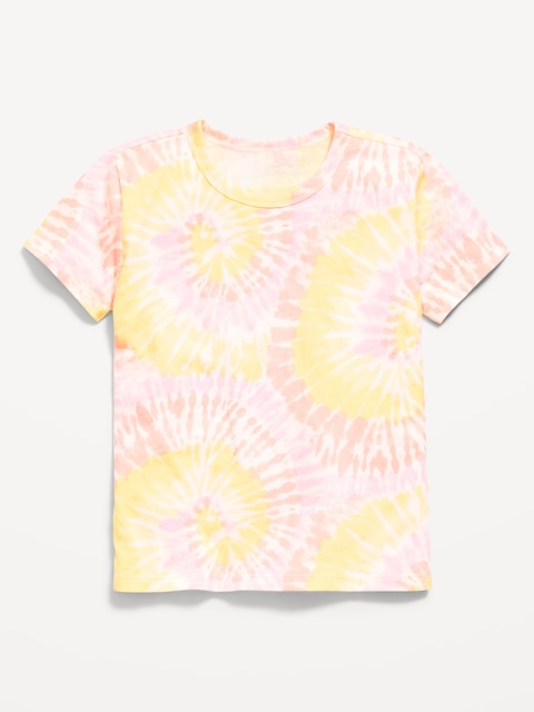 Softest Short-Sleeve T-Shirt for Girls - Pink Tie