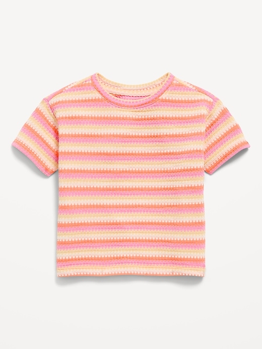 Image number 1 showing, Short-Sleeve Striped Knit Top for Toddler Girls