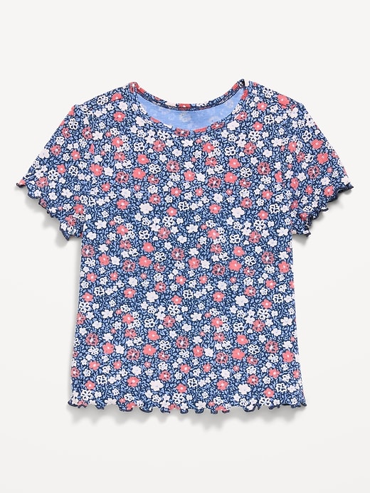 Image number 1 showing, Printed Short-Sleeve Ribbed T-Shirt for Toddler Girls