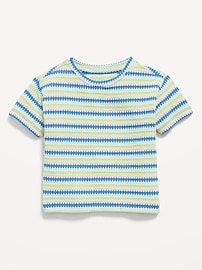 Image number 1 showing, Short-Sleeve Striped Knit Top for Toddler Girls