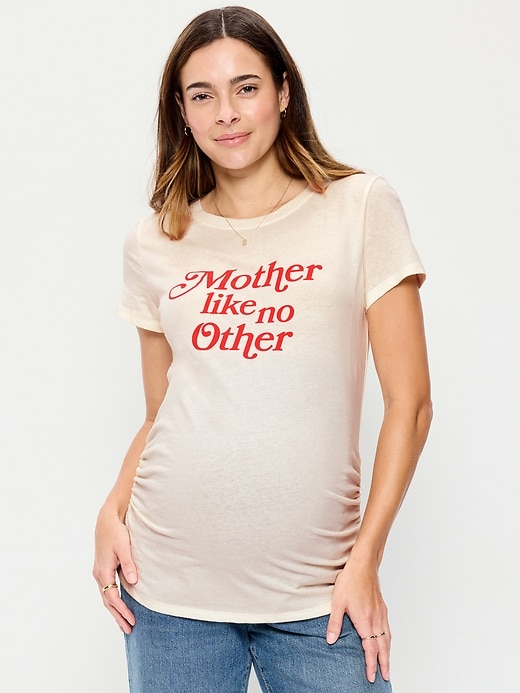 Image number 1 showing, Maternity EveryWear Crew-Neck Graphic T-Shirt