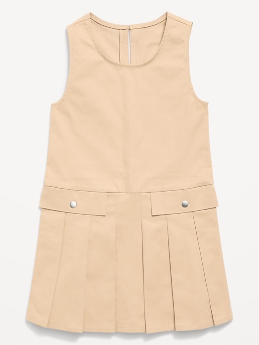 Image number 3 showing, Sleeveless School Uniform Twill Dress for Girls