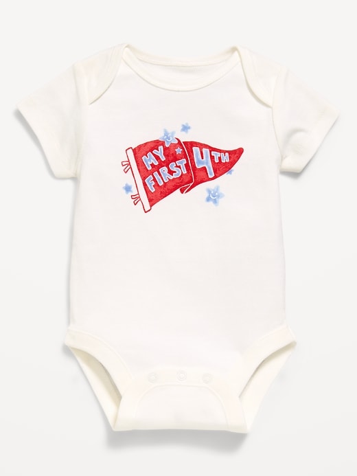 Image number 1 showing, Short-Sleeve Graphic Bodysuit for Baby