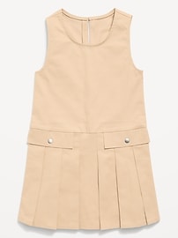 Image number 3 showing, Sleeveless School Uniform Twill Dress for Girls