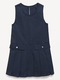 Image number 3 showing, Sleeveless School Uniform Twill Dress for Girls
