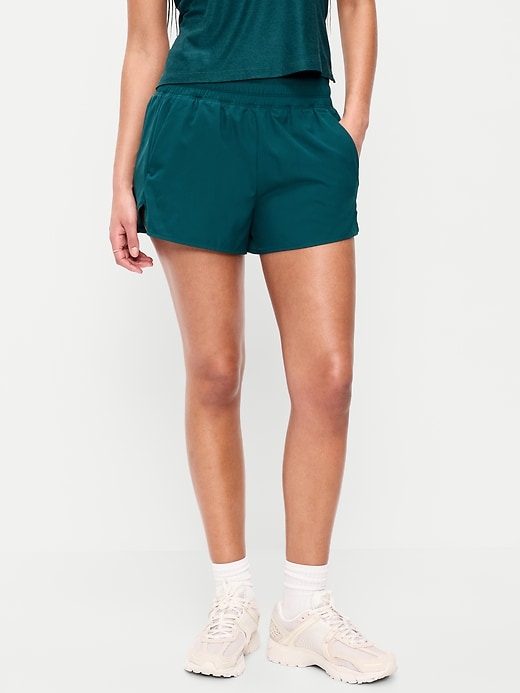 Image number 1 showing, Extra High-Waisted Crinkle Run Shorts -- 3-inch inseam