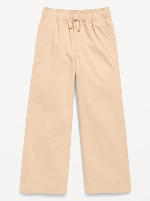 School Uniform Baggy Wide-Leg Pull-On Pants for Girls