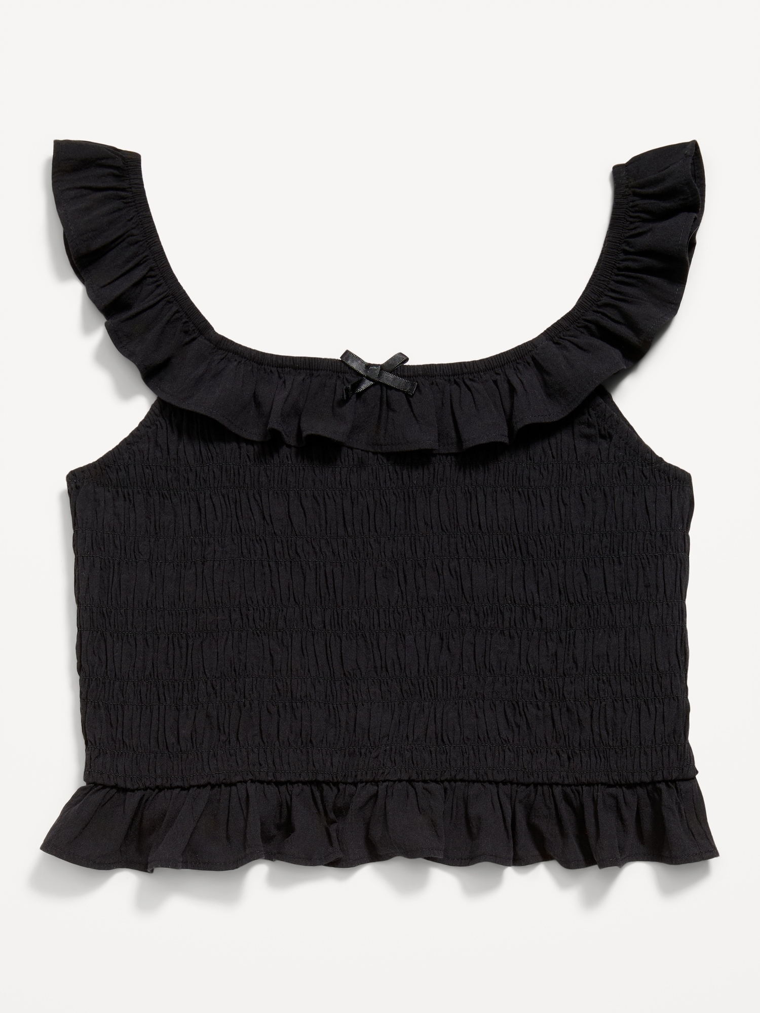 Sleeveless Fitted Ruffled Smocked Top for Girls