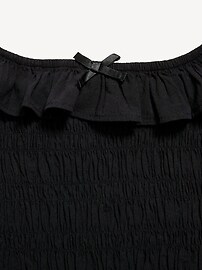 Image number 4 showing, Sleeveless Fitted Ruffled Smocked Top for Girls