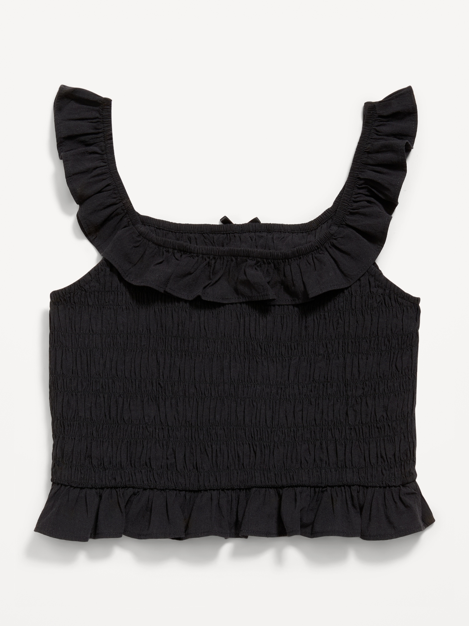 Sleeveless Fitted Ruffled Smocked Top for Girls
