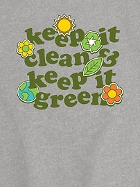 Image number 2 showing, Keep Clean Keep Green Short Sleeve Graphic T-Shirt For Girls