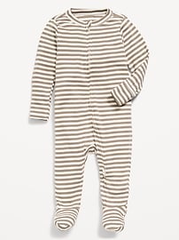 Image number 1 showing, 2-Way-Zip Sleep & Play Footed One-Piece for Baby