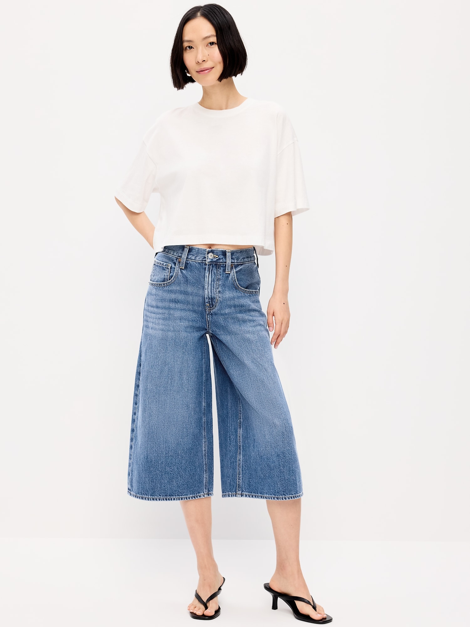 Mid-Rise Baggy Culottes