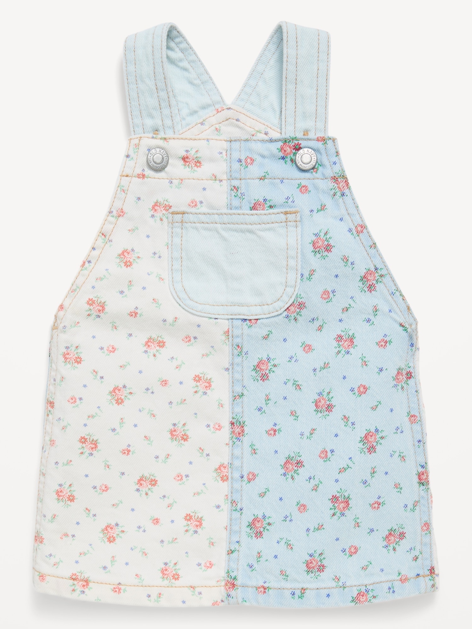 Printed Denim Skirtall Dress for Baby