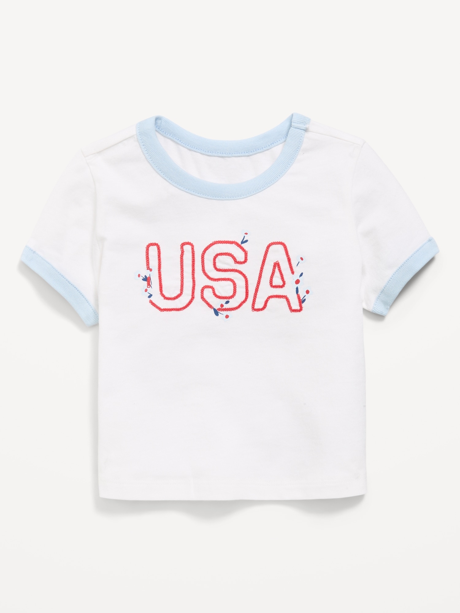 Short-Sleeve Ringer Graphic T-Shirt for Toddler Girls