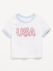 Image number 1 showing, Short-Sleeve Ringer Graphic T-Shirt for Toddler Girls