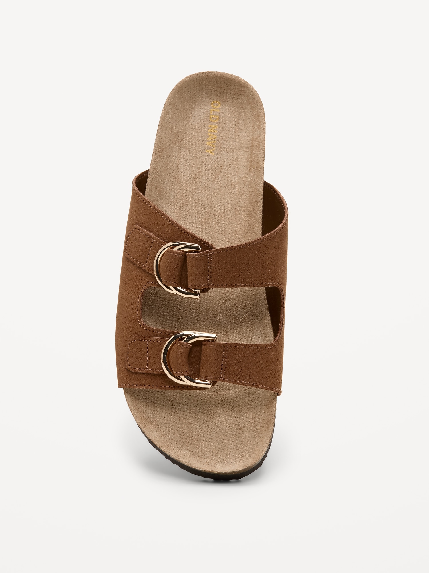 Faux-Suede Double-Strap Slide Sandals for Women