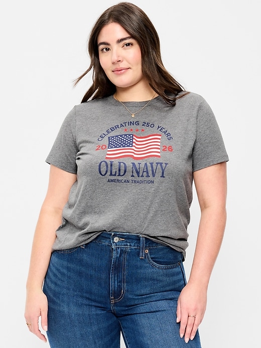 Image number 6 showing, Crew-Neck Flag Graphic T-Shirt