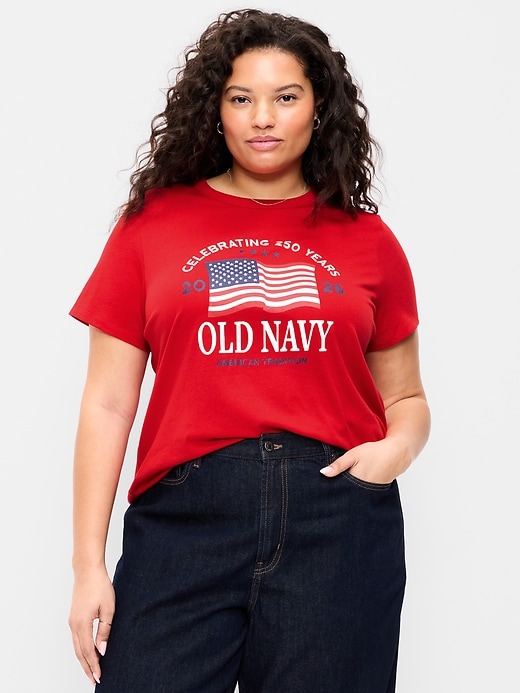 Image number 8 showing, Crew-Neck Flag Graphic T-Shirt
