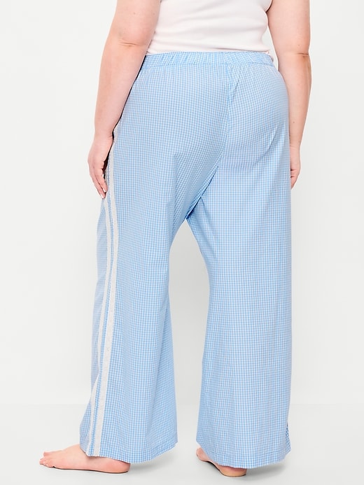 Image number 7 showing, Poplin Wide-Leg Pajama Pants