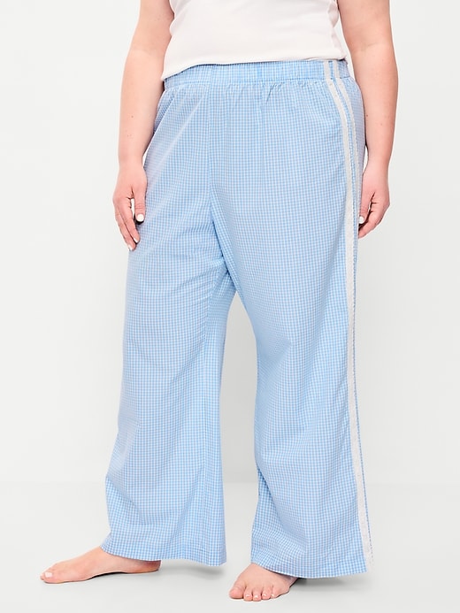 Image number 6 showing, Poplin Wide-Leg Pajama Pants
