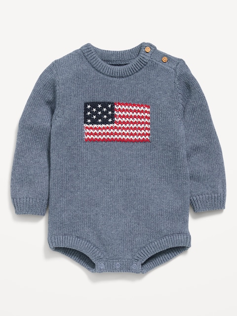 Long-Sleeve Sweater-Knit One-Piece Romper for Baby