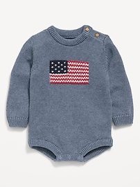 Image number 1 showing, Long-Sleeve Sweater-Knit One-Piece Romper for Baby