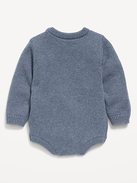 Image number 3 showing, Long-Sleeve Sweater-Knit One-Piece Romper for Baby