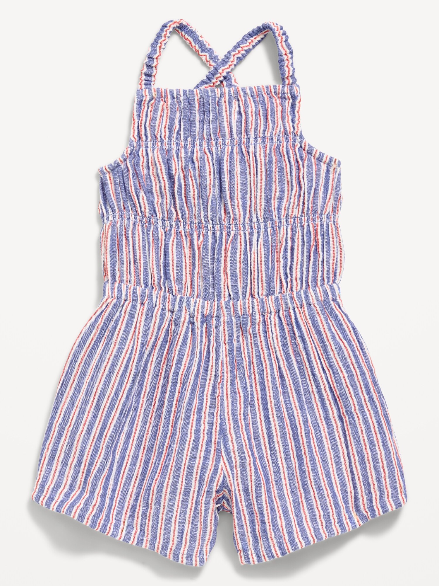 Комбинезон Old Navy Sleeveless Double-Weave Smocked Romper для девочек-малышей, цвет: Полосатый — фото 2