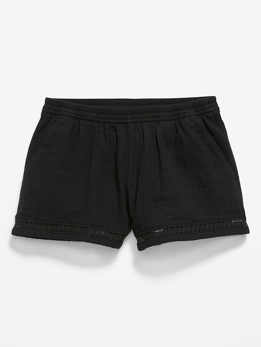 Image number 1 showing, Double-Weave Crochet-Trim Shorts for Girls