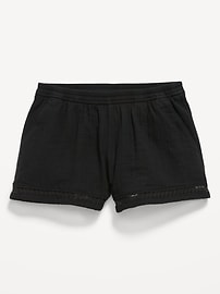 Image number 1 showing, Double-Weave Crochet-Trim Shorts for Girls