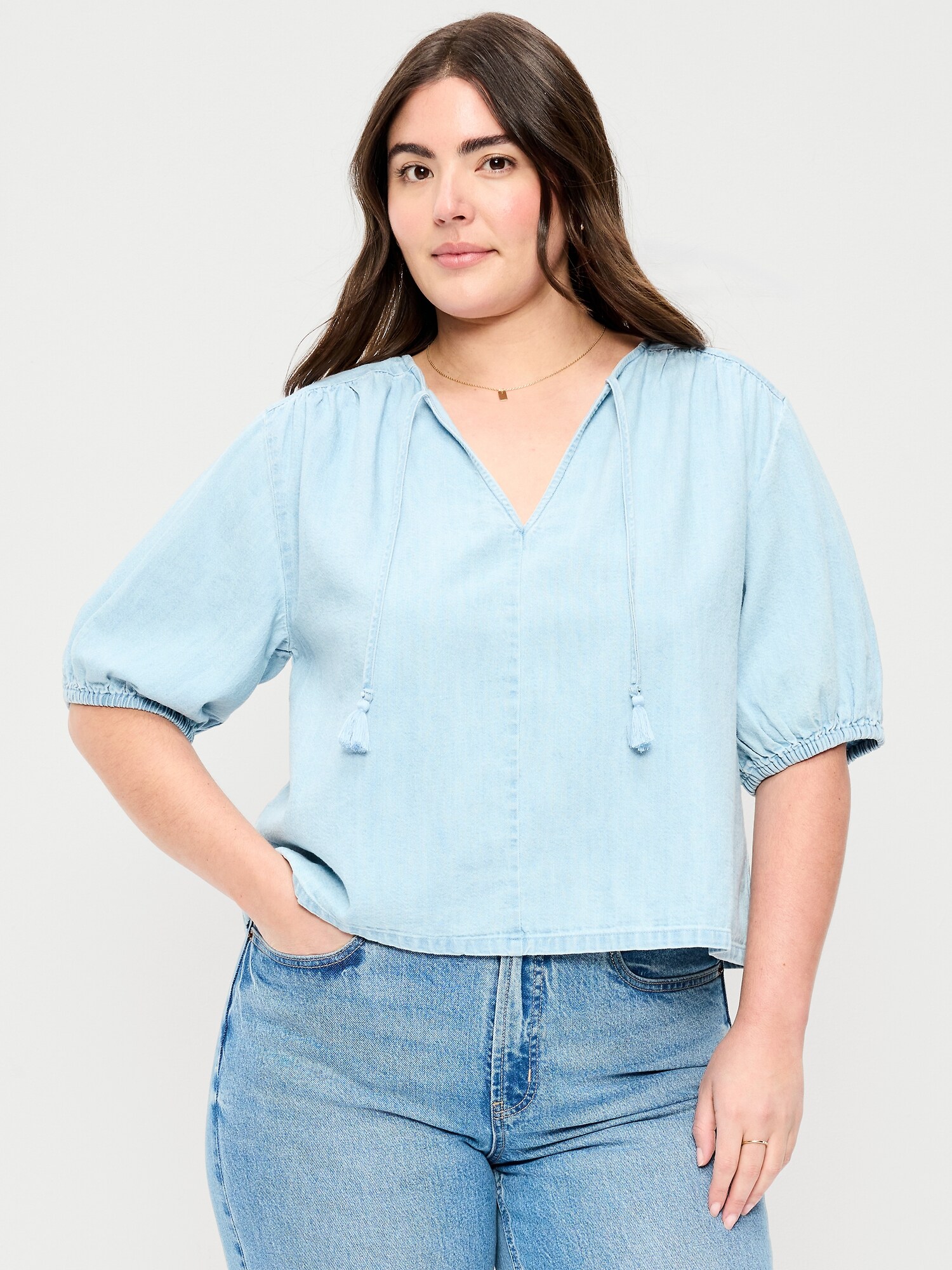 Женский топ Old Navy Short-Sleeve Beaded Top, цвет: Светлая варка — фото 5