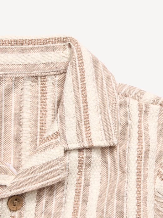 Image number 4 showing, Short-Sleeve Textured Striped Shirt and Shorts Set for Baby