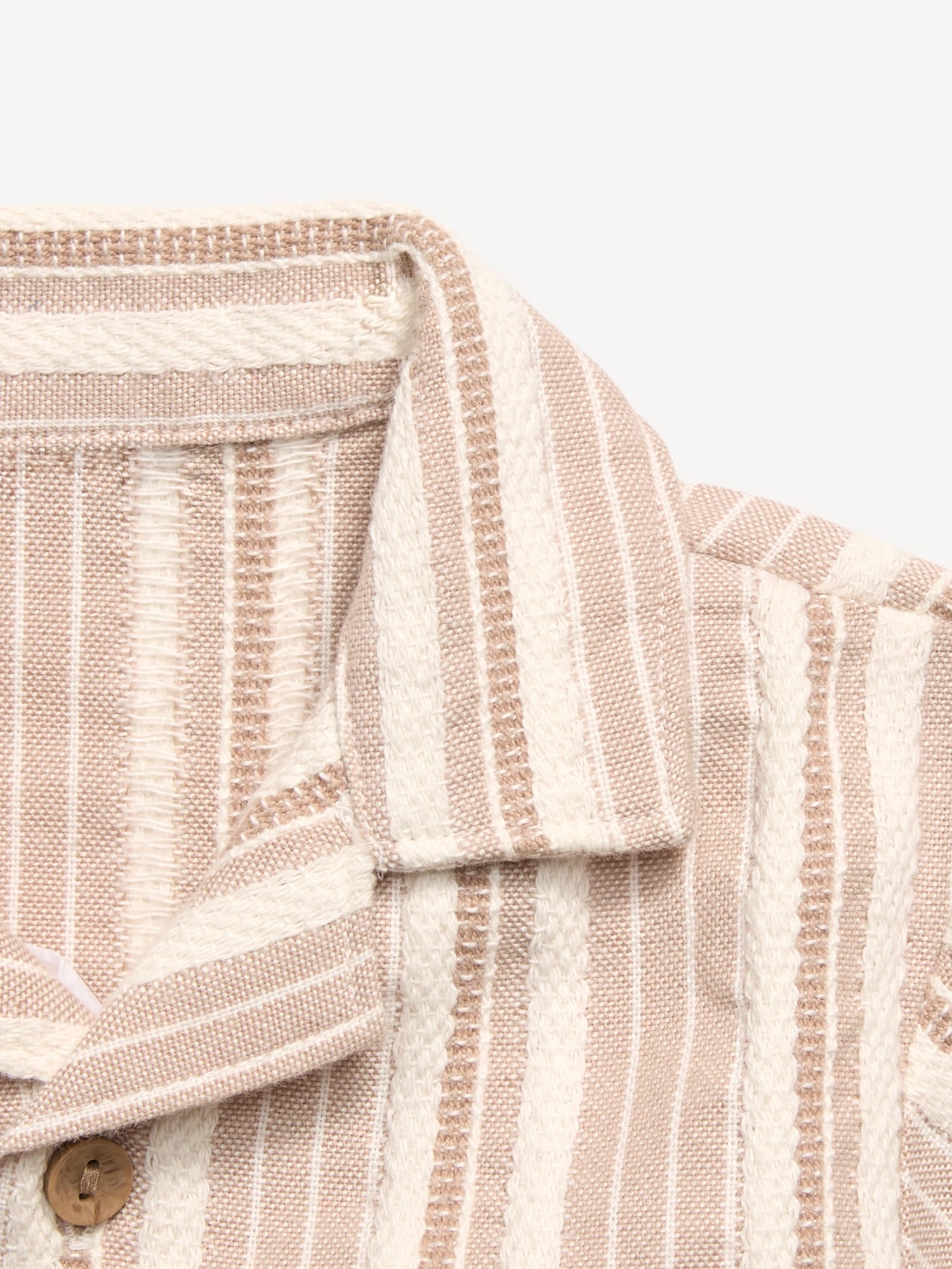 Short-Sleeve Textured Striped Shirt and Shorts Set for Baby