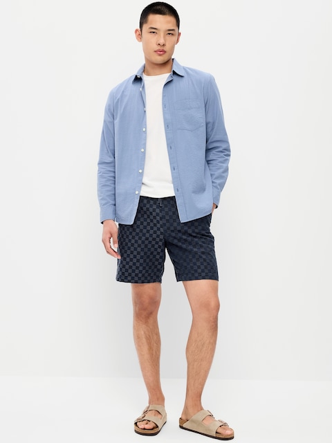 Textured-Knit Jogger Shorts -- 7-inch inseam