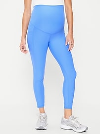 Image number 1 showing, Maternity Full-Panel PowerSoft 7/8 Leggings