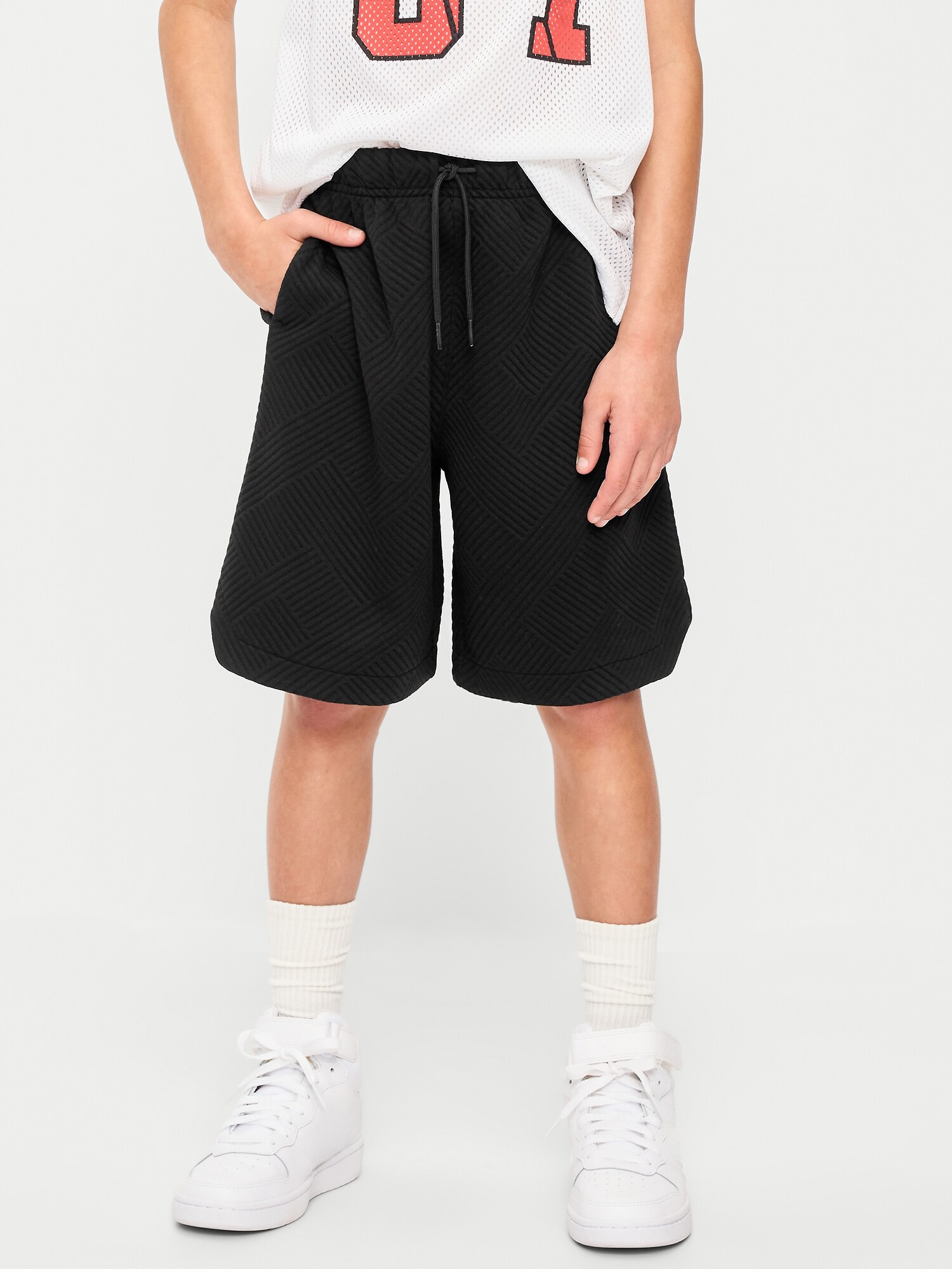 Шорты Old Navy Dynamic Fleece Textured Basketball Shorts для мальчиков, цвет: Чёрный — фото 3
