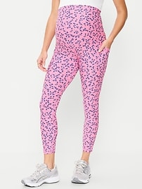 Image number 1 showing, Maternity Full-Panel PowerSoft 7/8 Leggings