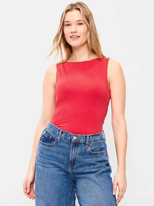 Image number 4 showing, Hug Double-Layer Boat-Neck Top