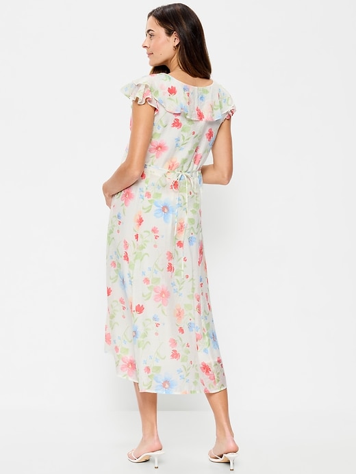 Image number 2 showing, Maternity Ruffle-Sleeve Midi Dress