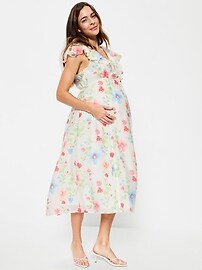 Image number 3 showing, Maternity Ruffle-Sleeve Midi Dress