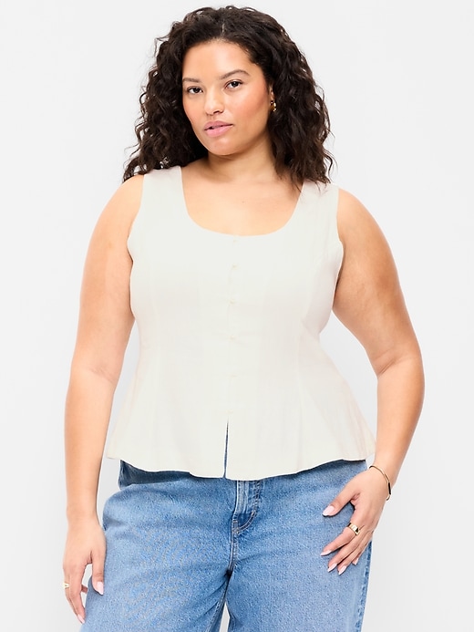 Image number 7 showing, Sleeveless Button-Down Top