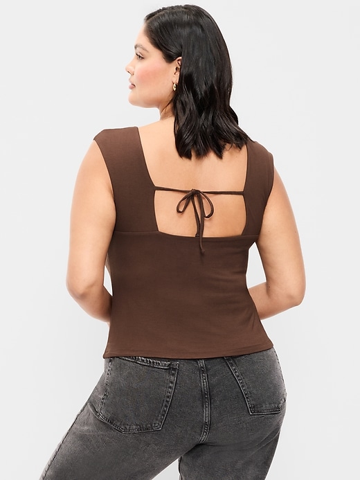 Image number 7 showing, Cap-Sleeve Tie-Back Top