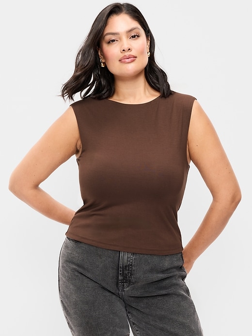 Image number 6 showing, Cap-Sleeve Tie-Back Top