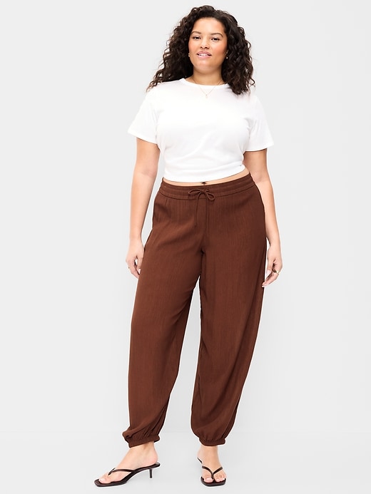 Image number 8 showing, High-Waisted Crinkle Chiffon Harem Pants